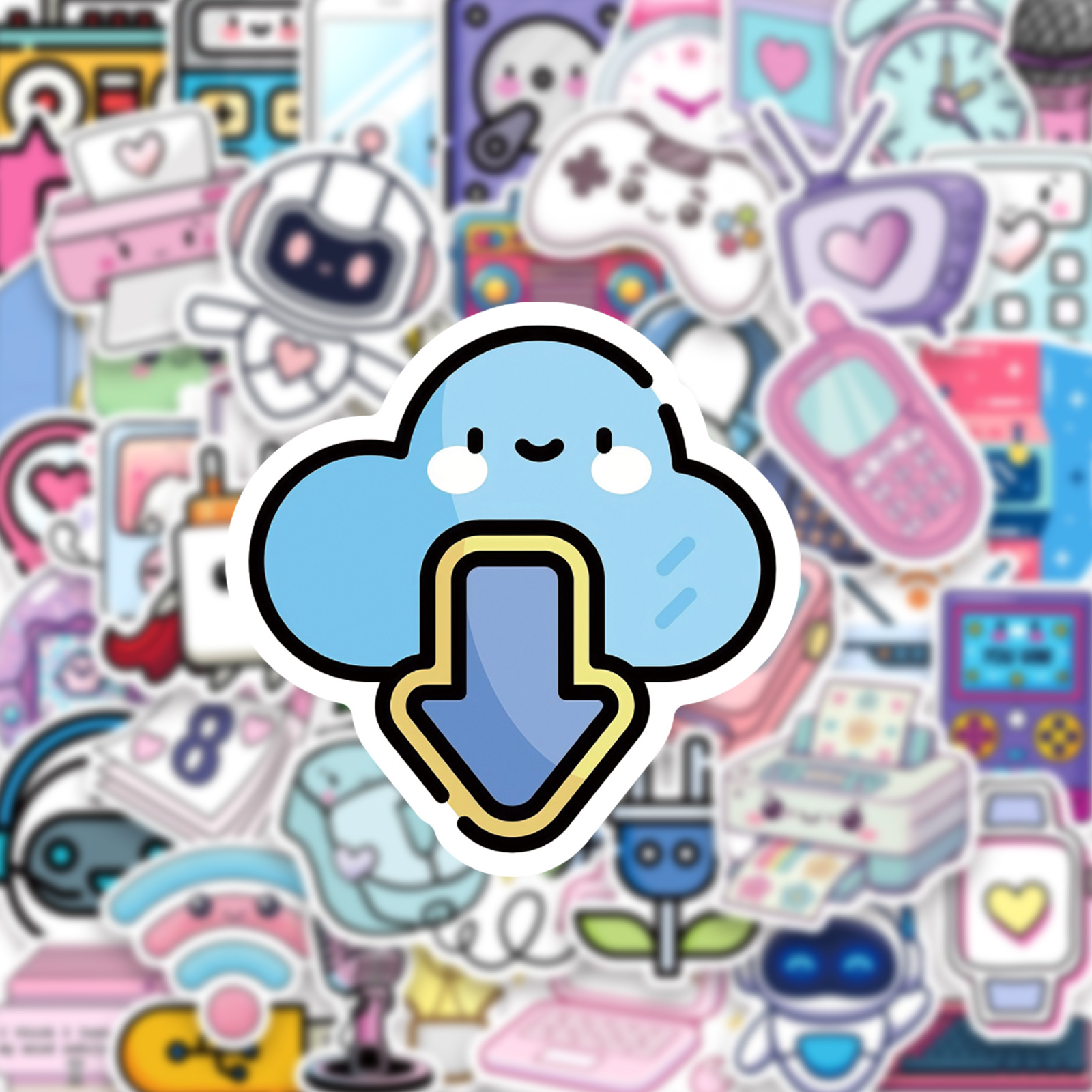 50Pcs Stiker Elektronik Lucu k - Electronics Gadgets For Gift ulasan dan harga